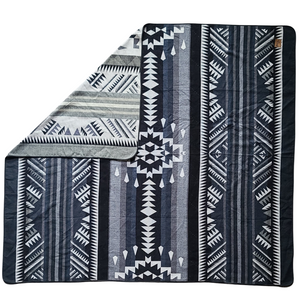 Badlands Aztec Reversible Blanket  //  Grey/Navy/Cream