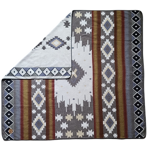 Cotacachi Aztec Reversible Blanket  //  Beige/Grey/Rust/Mustard