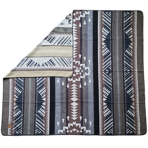 Guayaquil Aztec Reversible Blanket  //  Beige/Grey/Navy