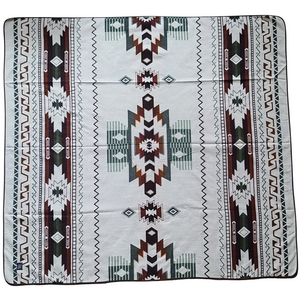 Quilotoa Aztec Reversible Blanket  //  Soft Green/Rust/Brown