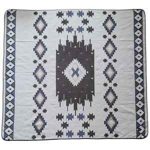 Cotacachi Aztec Reversible Blanket  //  Beige/Grey/Rust/Mustard