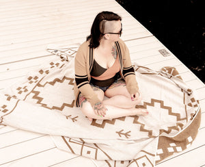 Isabela Zapotec Reversible Blanket  //  Light Brown/Cream