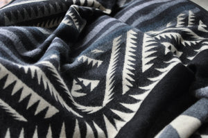 Badlands Aztec Reversible Blanket  //  Grey/Navy/Cream