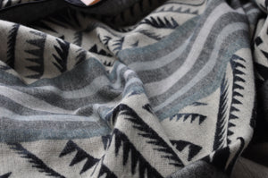 Badlands Aztec Reversible Blanket  //  Grey/Navy/Cream