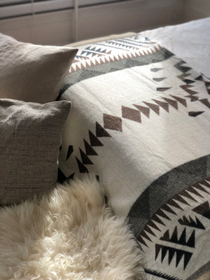 Guayaquil Aztec Reversible Blanket  //  Beige/Grey/Navy