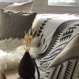 Guayaquil Aztec Reversible Blanket  //  Beige/Grey/Navy