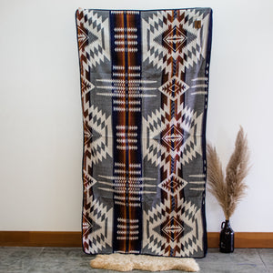 Mica Aztec Reversible Blanket  //  Grey/Rust/Navy