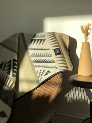 Guayaquil Aztec Reversible Blanket  //  Beige/Grey/Navy