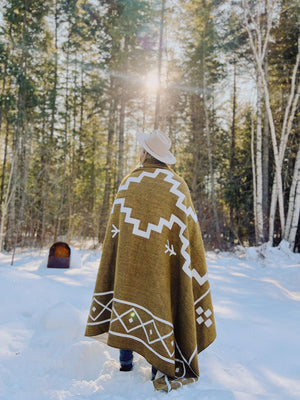 Isabela Zapotec Reversible Blanket  //  Light Brown/Cream