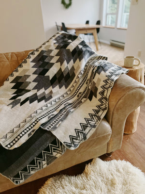 Otavalo Aztec Reversible Blanket  //  Grey/Black/Cream