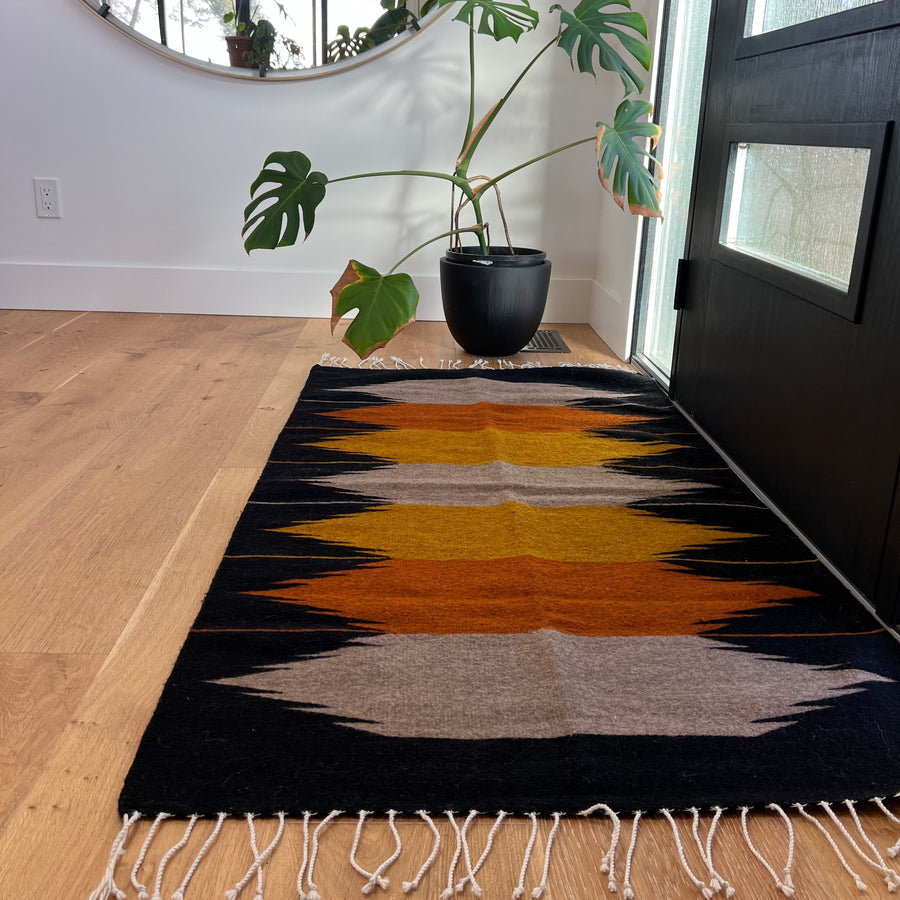 Zipolite Aztec Handwoven Mexican Rug