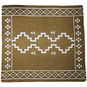 Isabela Zapotec Reversible Blanket  //  Light Brown/Cream