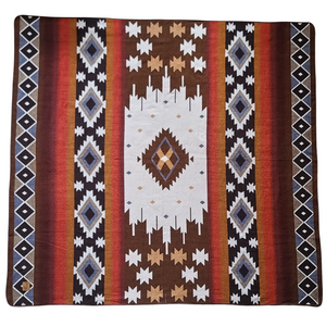 Machala Aztec Diamond Reversible Blanket  //  Brown/Rust/Red
