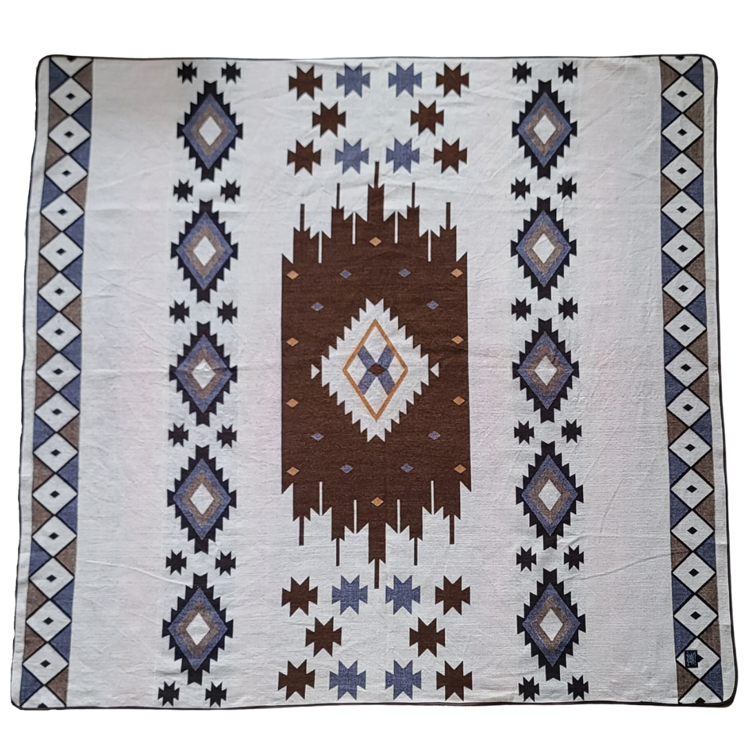 Machala Aztec Diamond Reversible Blanket // Brown/Rust/Red - Wylde Brigade