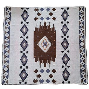 Machala Aztec Diamond Reversible Blanket  //  Brown/Rust/Red