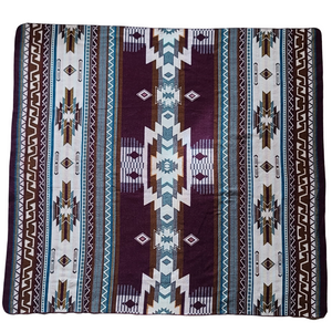 Tabacundo Aztec Reversible Blanket  //  Plum/Turquoise/Mustard