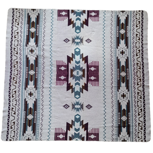 Tabacundo Aztec Reversible Blanket  //  Plum/Turquoise/Mustard