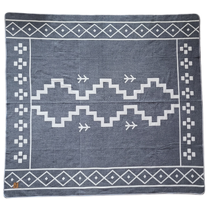 Mojanda Zapotec Reversible Blanket  //  Grey/Cream