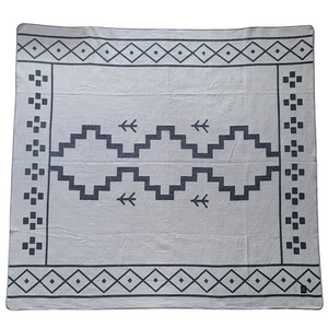 Mojanda Zapotec Reversible Blanket  //  Grey/Cream