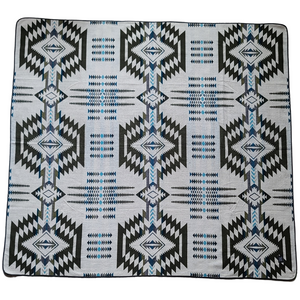 Esmeraldas Aztec Reversible Blanket  //  Olive Green/Teal/Grey