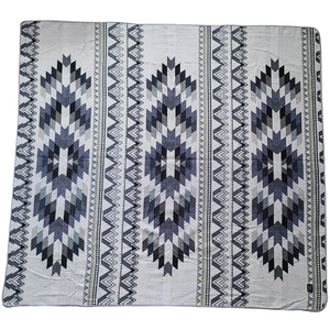 Otavalo Aztec Reversible Blanket  //  Grey/Black/Cream