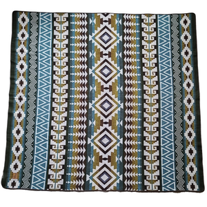 Riobamba Aztec Reversible Blanket  //  Olive Green/Brown/Turquoise/Mustard