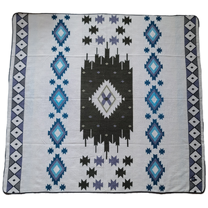 San Pablo Aztec Reversible Blanket  //  Olive Green/Grey/Teal