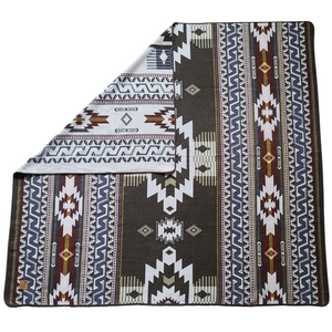 Yasuni Aztec Reversible Blanket  //  Olive Green/Rust/Grey